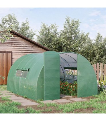 4 x 3M Walk-in Garden Polytunnel Greenhouse Galvanised Steel W/ Door