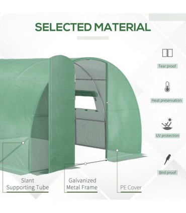 4 x 3M Walk-in Garden Polytunnel Greenhouse Galvanised Steel W/ Door