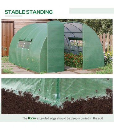 4 x 3M Walk-in Garden Polytunnel Greenhouse Galvanised Steel W/ Door