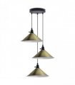 Ceiling Pendant Light Industrial 3 Head Cluster E27 Metal Cone Shade 22cm x 10cm
