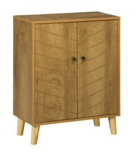 Storage Cabinet for Living Room Sideboard with Chevron Doors Natural