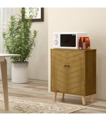 Storage Cabinet for Living Room Sideboard with Chevron Doors Natural