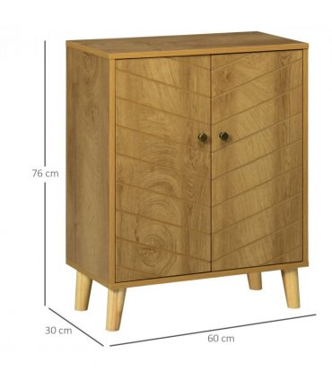 Storage Cabinet for Living Room Sideboard with Chevron Doors Natural