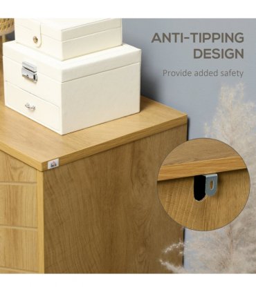 Storage Cabinet for Living Room Sideboard with Chevron Doors Natural