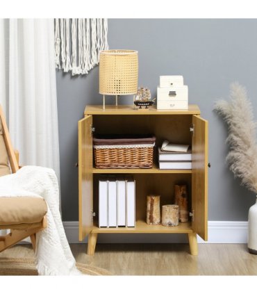 Storage Cabinet for Living Room Sideboard with Chevron Doors Natural