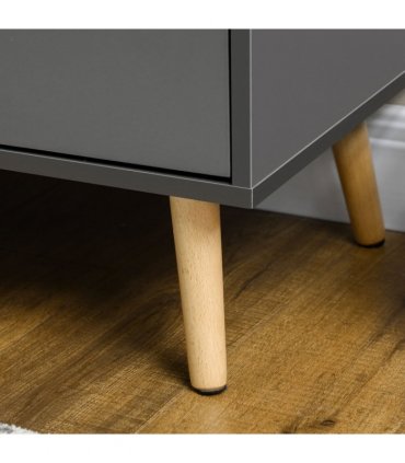 Sideboard Storage Cabinet Dark Grey 120W x 40D x 80H cm Adjustable Shelves