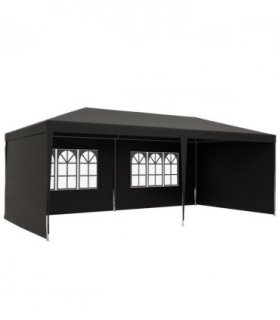 6m x 3m Garden Gazebo Marquee Canopy Party Tent Canopy Patio Dark Grey
