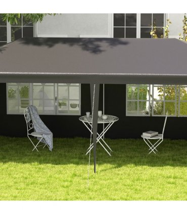 6m x 3m Garden Gazebo Marquee Canopy Party Tent Canopy Patio Dark Grey