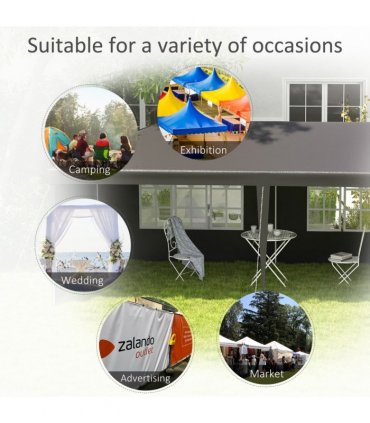 6m x 3m Garden Gazebo Marquee Canopy Party Tent Canopy Patio Dark Grey