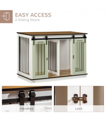 Dog Crate Furniture for Large Dogs, Double Dog Cage for Small Dogs, White