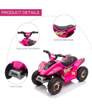 6V Kids Electric Ride on Car with Big Wheels 18-36 Months Toddlers Pink