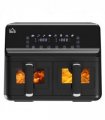 Air Fryer 8L Family Size Black Dual 2 Basket 8 Presets Cookbook Timer 2500W