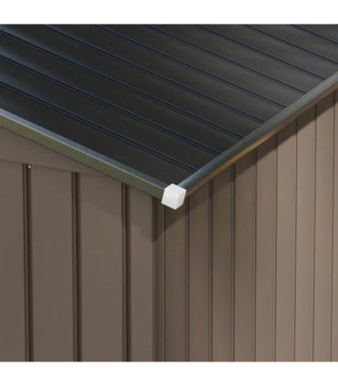 Garden Shed Storage Unit w/Locking Door Floor Foundation Vent Brown