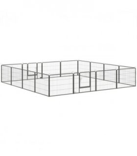 Heavy Duty Dog Pen with 2 Doors, 16 Panels Dog Playpen Puppy Pen, 60H cm