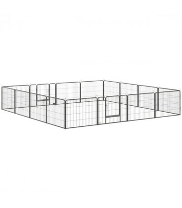 Heavy Duty Dog Pen with 2 Doors, 16 Panels Dog Playpen Puppy Pen, 60H cm