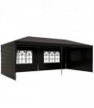 Camping Gazebo Black Polyethylene Plastic 5.83m x 2.95m x 2.55m Durable Canopy