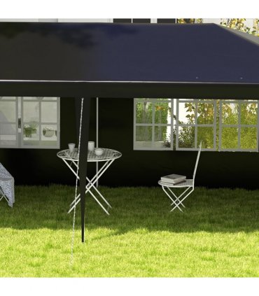 Camping Gazebo Black Polyethylene Plastic 5.83m x 2.95m x 2.55m Durable Canopy