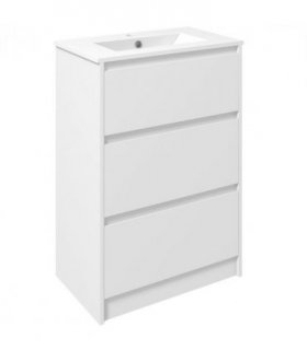 600mm Bathroom Vanity Unit w/ 1 Tap Hole Basin Drawers Gloss White