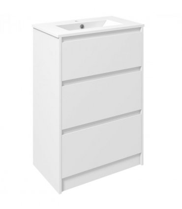 600mm Bathroom Vanity Unit w/ 1 Tap Hole Basin Drawers Gloss White