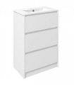600mm Bathroom Vanity Unit w/ 1 Tap Hole Basin Drawers Gloss White