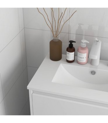 600mm Bathroom Vanity Unit w/ 1 Tap Hole Basin Drawers Gloss White