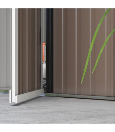 Outdoor Storage Shed Steel Garden Shed with Lockable Door Brown