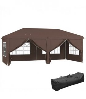 3 x 6m Pop Up Gazebo Height Adjustable Party Tent w/ Storage Bag Black