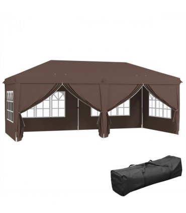 3 x 6m Pop Up Gazebo Height Adjustable Party Tent w/ Storage Bag Black