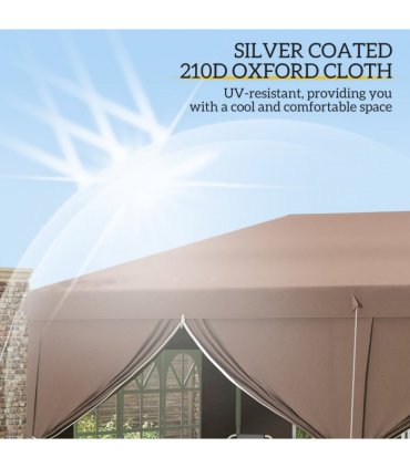 3 x 6m Pop Up Gazebo Height Adjustable Party Tent w/ Storage Bag Black