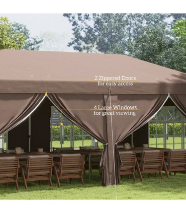 3 x 6m Pop Up Gazebo Height Adjustable Party Tent w/ Storage Bag Black