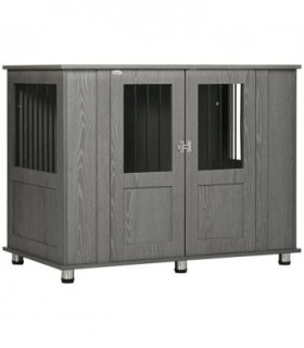 Dog Crate Kennel Cage for Extra Large Dog, Indoor End Table, Grey