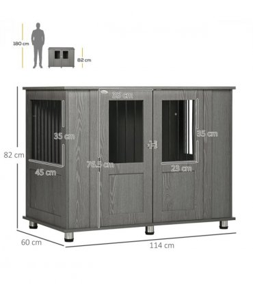 Dog Crate Kennel Cage for Extra Large Dog, Indoor End Table, Grey