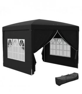 3mx3m Pop Up Gazebo Party Tent Canopy Marquee with Storage Bag Black