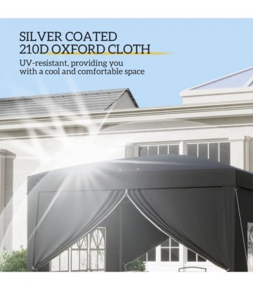 3mx3m Pop Up Gazebo Party Tent Canopy Marquee with Storage Bag Black