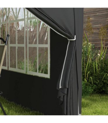 3mx3m Pop Up Gazebo Party Tent Canopy Marquee with Storage Bag Black