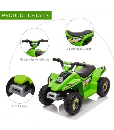 6V Kids Electric Ride on Car with Big Wheels 18-36 Months Toddlers Green