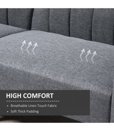 Two Seater Sofa Bed w/ Adjustable Backrest for Living Room, Guest Room