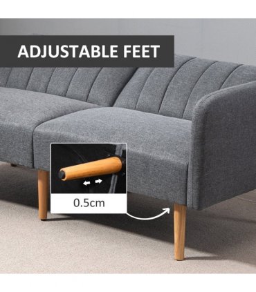 Two Seater Sofa Bed w/ Adjustable Backrest for Living Room, Guest Room