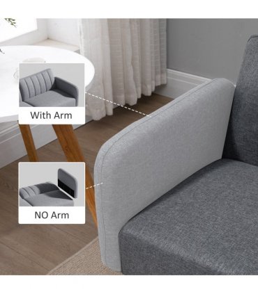 Two Seater Sofa Bed w/ Adjustable Backrest for Living Room, Guest Room