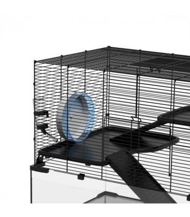3 Tiers Hamster Cage w/ Deep Glass Bottom, Dish, Hut, 78.5 x 48.5 x 57cm