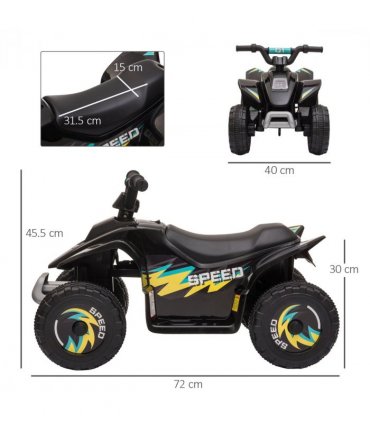6V Kids Electric Ride on Car with Big Wheels 18-36 Months Toddlers Black