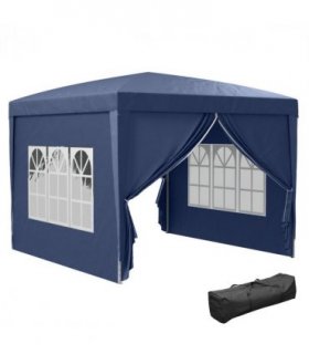 Gazebo Pop Up Party Tent Canopy Marquee Blue Oxford Cloth 2.95m x 2.95m