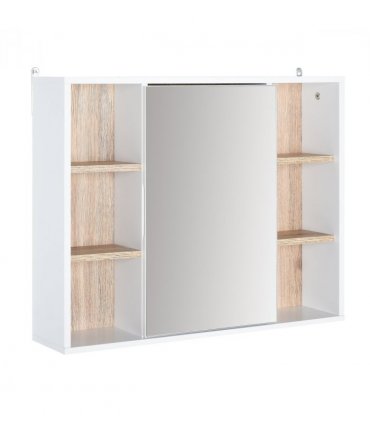 Wall Mounted Bathroom Storage Cabinet w/ Mirrored Door, Adjustable Shelf