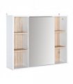 Wall Mounted Bathroom Storage Cabinet w/ Mirrored Door, Adjustable Shelf