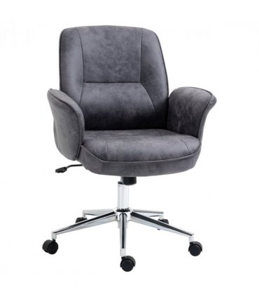 Swivel Computer Office Chair Mid Back Desk Chair for Home, Deep Grey