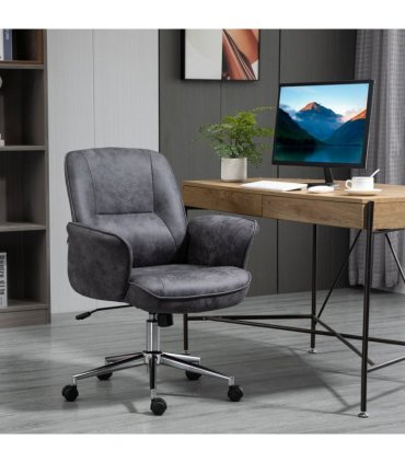 Swivel Computer Office Chair Mid Back Desk Chair for Home, Deep Grey
