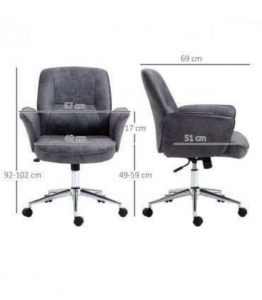 Swivel Computer Office Chair Mid Back Desk Chair for Home, Deep Grey