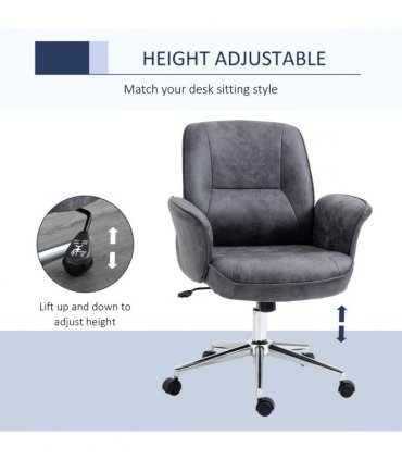 Swivel Computer Office Chair Mid Back Desk Chair for Home, Deep Grey