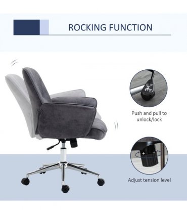 Swivel Computer Office Chair Mid Back Desk Chair for Home, Deep Grey