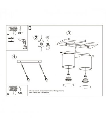 Ceiling lamp aluminum Orbis modern Design GU10